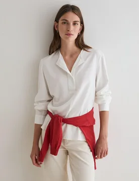 Camisa de mujer de manga larga con botones ocultos - Yerse - FashionsVida