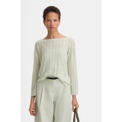 Jersey de mujer calado y cuello redondo