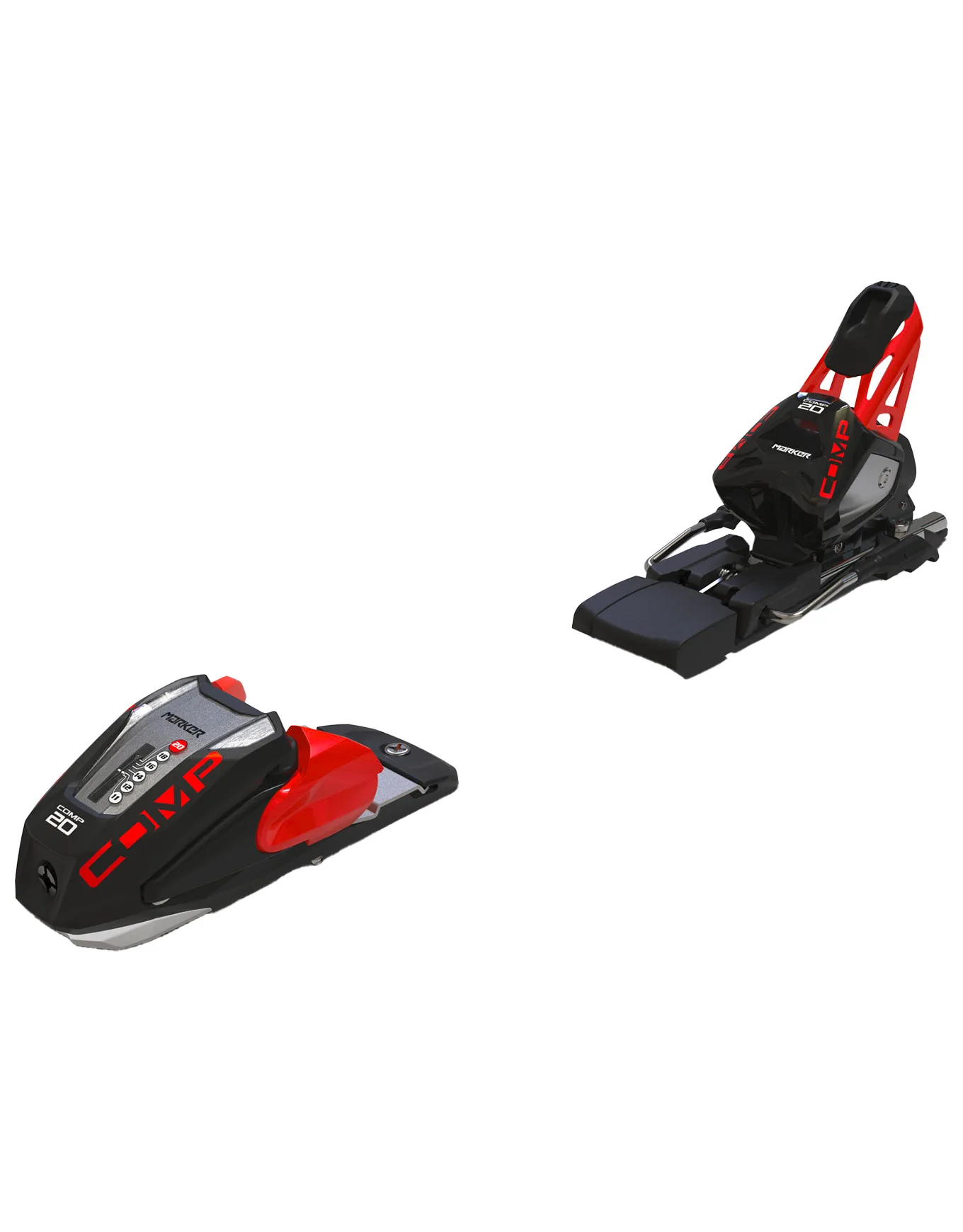 Skibindungen Comp 20 Black/Flo-Red Rot - Marker - FashionsVida