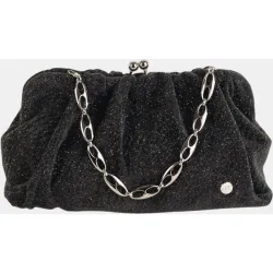 Bolso clutch pequeño textil brillante con diseño fruncido