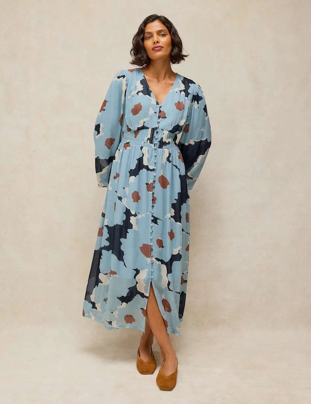 Floral Midi Waisted Dress Blue Mix female - White stuff - FashionsVida
