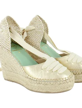 Alpargatas con cinta algodon cuña alta - star love - FashionsVida