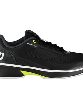 Rush Lite 5 All Court Shoes Black / White / Safety Yellow UK 6.5 - Wilson - FashionsVida