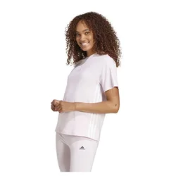 Maglietta A Maniche Corte Essentials 3 Stripes Cotton Clear Pink / White L