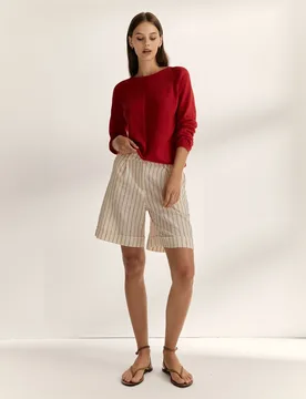 Jersey de mujer punto fino cuello redondo - Paz Torras - FashionsVida