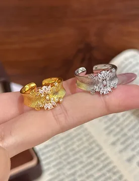 Popular Light Luxury Retro Court Style Brushed Lace Ring, Fashionable And Versatile, Exquisite Ring With A Sense Of Luxury - Aliexpress - FashionsVida