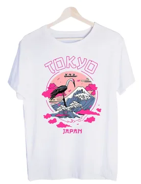 Men's Crane and Mountain Graphic Tee, Short Sleeve Crew Neck T-Shirt for Casual Summer Outfits - Aliexpress - FashionsVida
