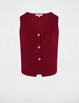 Chaleco de mujer fluido con botones a tono - Morgan - FashionsVida
