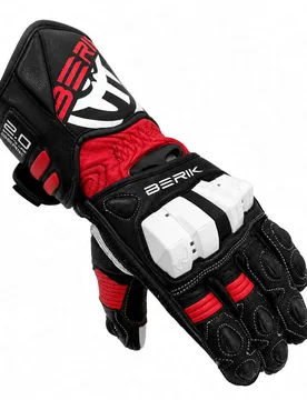 Guanti Moto Racing 2.0 In Pelle G-255106 Nero Bianco R taglia XL - Berik - FashionsVida