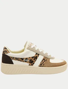 Grandslam Safari Quadrant Leather Trainers White Mix female - Gola - FashionsVida