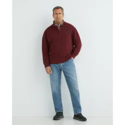 Jersey de algodón media cremallera de hombre tallas grandes