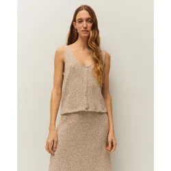 Top de mujer con cuello redondo y tirantes