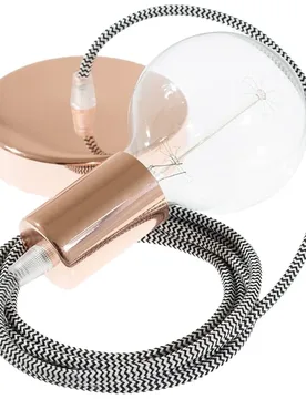 Cables Suspension Luminaire Rz04 Zigzag 2 M Diy Black / Copper One Size - Creative - FashionsVida