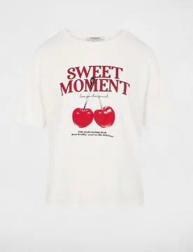 Camiseta de mujer estampada cuello redondo - Morgan - FashionsVida