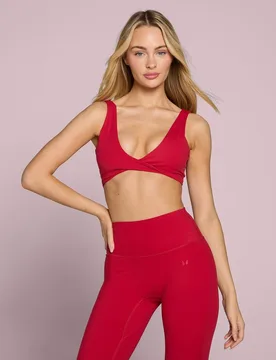 Sujetador deportivo Tempo con detalle frontal cruzado para mujer de MP - Rose Red - XXL - MyProtein - FashionsVida