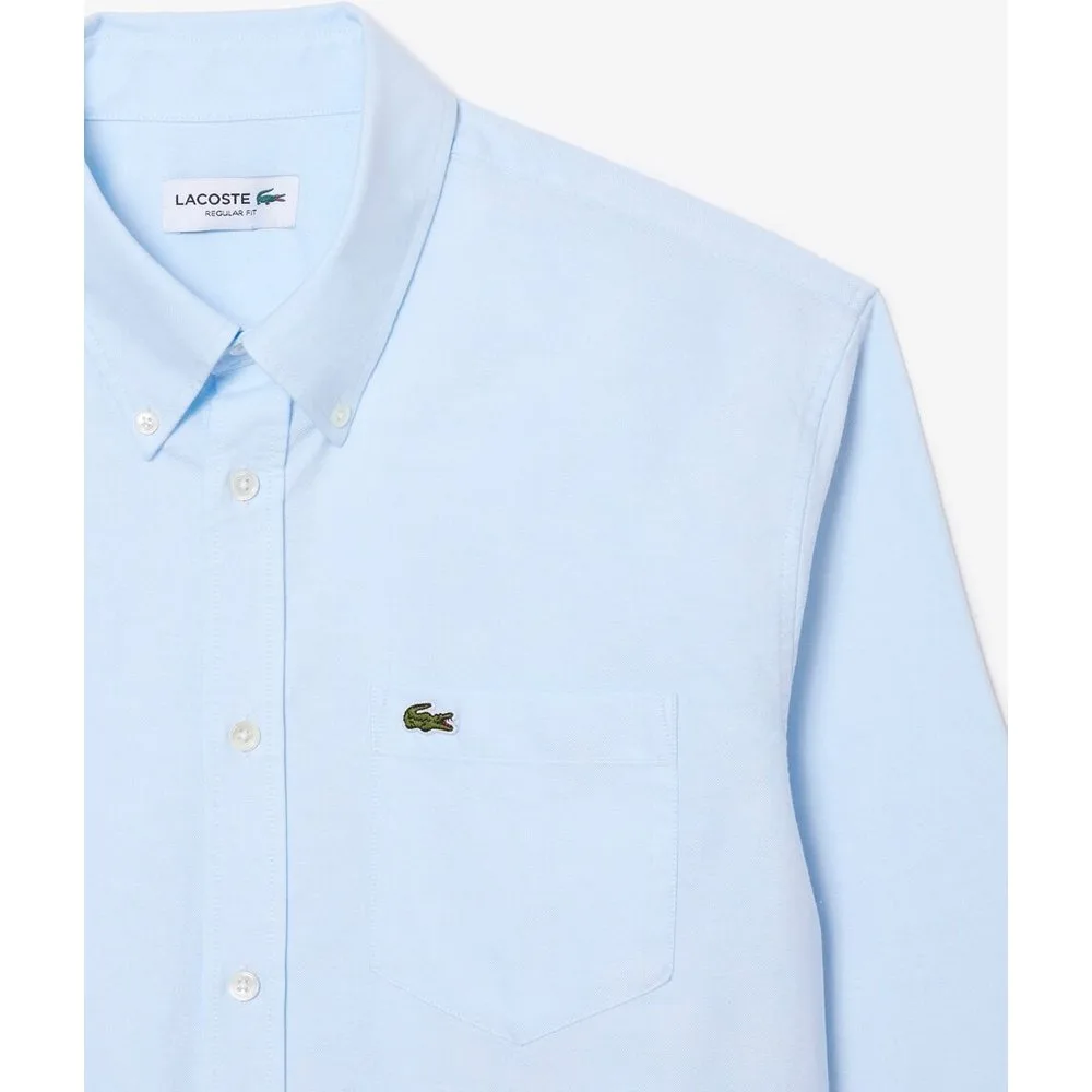 Camisa de hombre oxford de corte regular de manga larga - Lacoste - FashionsVida
