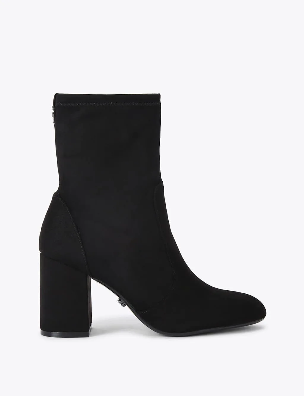 Suede Block Heel Round Toe Ankle Boots Black female - Carvela - FashionsVida