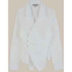 Camisa de mujer 100% algodón con escote cruzado