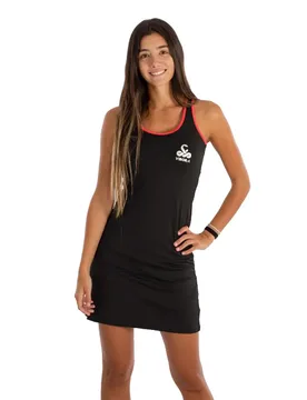 Russell Sleeveless Dress Black / Coral S - Vibor-a - FashionsVida