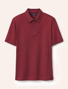 Strukturiertes Polo mit Kurzarm, noch offen: Größenlauf, Farbe Rot, 58/60, reine, merzerisierte Baumwolle feine Streifenstruktur Herren - Walbusch - FashionsVida
