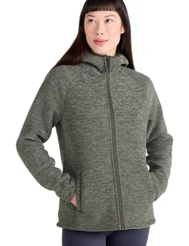 Women's 'Hayfield' Fur Lined Melange Casual Comfortable Full Zip Fleece Jumper Sweatshirt in Khaki Size: 22 - Khaki - Size: 22 - Mountain Warehouse - FashionsVida