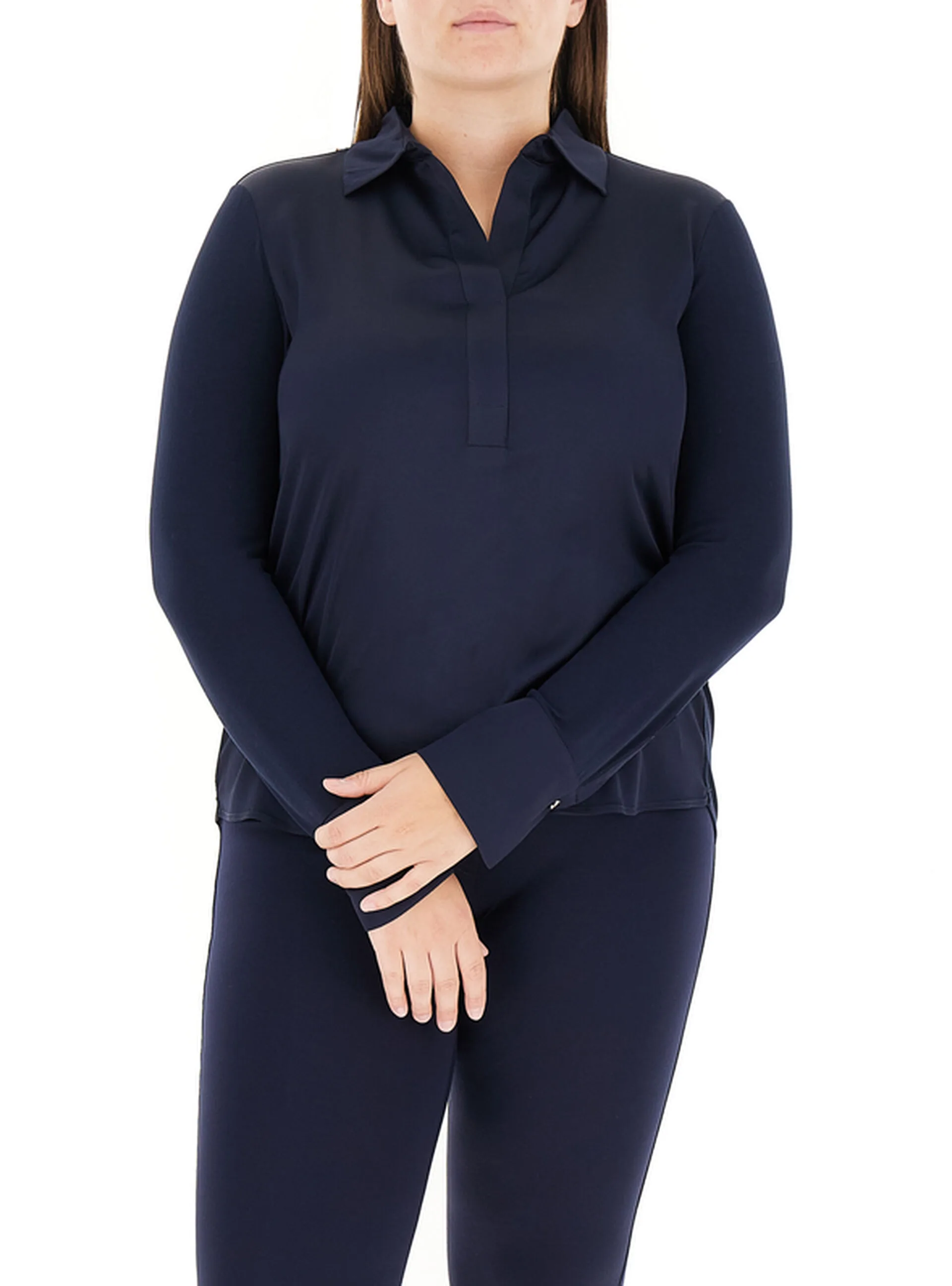 Blusa con colletto BLU NOTTE S - ELENA MIRO' - FashionsVida