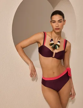 Braga alta de bikini con detalle de lazo - Énfasis - FashionsVida