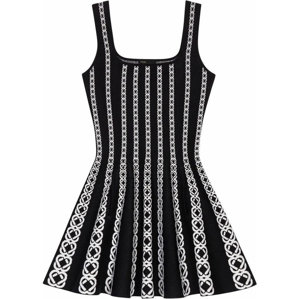 Vestido corto de punto jacquard - Maje - FashionsVida
