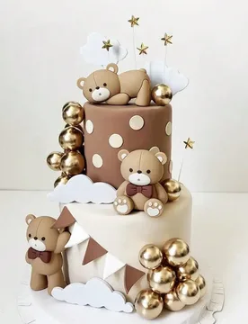 Piezas de decoraciones de pastel con osos marrones, adecuadas para cumpleaños, baby shower, Navidad y otras ocasiones Azul-8 piezas - Shein - FashionsVida
