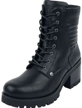 Boot - Schwarze Schnürboots mit Absatz - EU36 bis EU42 - für Damen - Größe EU40 - schwarz - Frauen - female - Black Premium by EMP - FashionsVida