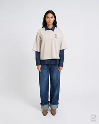 BOXY CROPPED SWEATSHIRT SHORTSLEEVE feale