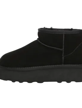 Womens Women Heron Ultra Mini Platform Boots - Black Suede - Size Uk 7 - EVER AU - FashionsVida