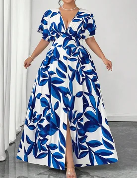 Vestido elegante de mujer con cuello en V y estampado floral, para primavera/verano 2XL - Shein - FashionsVida