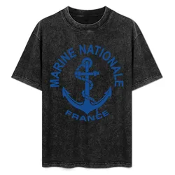 MA.RINE NATIONALE FRANCE T-Shirt Basic Short Sleeve T-Shirt for Men