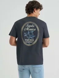 Pure Cotton Back Graphic T-Shirt Black male