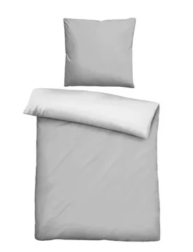 Mikrofaser Bettwäsche uni sturmgrau, 1x 155x220 cm + 1x 80x80 cm - Castell - FashionsVida