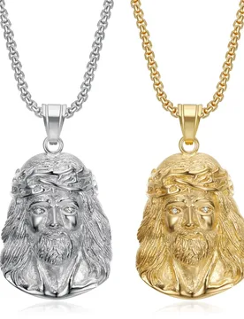 Religion Fashion Christian Jesus Head Pendant Gold Silver Color Stainless Steel Christ Necklace for Woman Man Religious Jewelry - Aliexpress - FashionsVida
