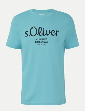 RED LABEL T-Shirt mit Label-Print Blau S - S. Oliver - FashionsVida