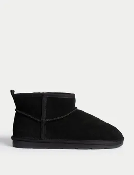 Kids' Suede Ankle Boots (4 Small - 6 Large) Black male - M&S - FashionsVida