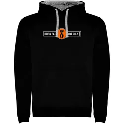 Felpa Con Cappuccio Burn Fat Two-colour Black / Grey