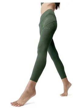Leggings Taille Haute Indi Dark Olive S - Born Living Yoga - FashionsVida