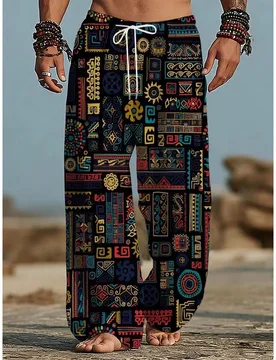 Pantalones rectos para hombres, pantalones casuales de estilo europeo y americano con estampado 3D multifuncional, pantalones de chándal, pantalones - Shein - FashionsVida