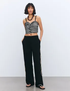 Pantalón de mujer con cordón lateral - Tintoretto - FashionsVida