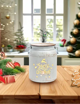 Laterne Windlicht Merry Christmas weiß - Wurm - FashionsVida