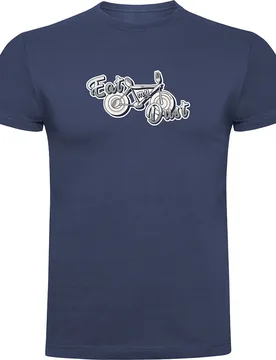 Maglietta A Maniche Corte Eat My Dust Denim Blue - Kruskis - FashionsVida