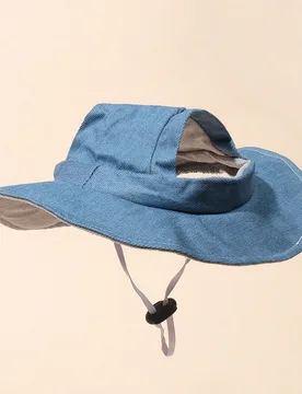 Sombrero de sol de poliéster azul claro, diseño con orejas expuestas, antideslizante, ajustable, protección UV. Suministros para mascotas, sombrero - Shein - FashionsVida