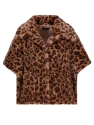 Mantella - Poncho effetto pelliccia marrone 44