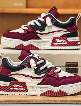 Nuevos tenis casuales de diseño de Top baja de nicho para hombres, zapatos deportivos con plataforma de bloque de color CN40 - Shein - FashionsVida