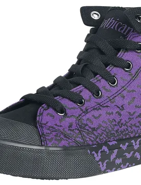 Gothic Sneaker high - Walk The Line - EU40 bis EU42 - für Damen - Größe EU42 - lila/schwarz - Frauen - female - Gothicana by EMP - FashionsVida