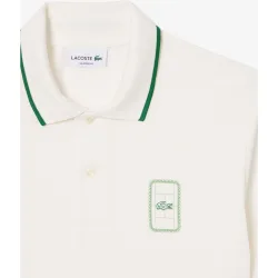 Polo de hombre de piqué estampado de corte clásico en verde de manga corta